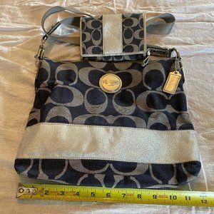 Authentic Coach Handbag & Wallet Black/Silver